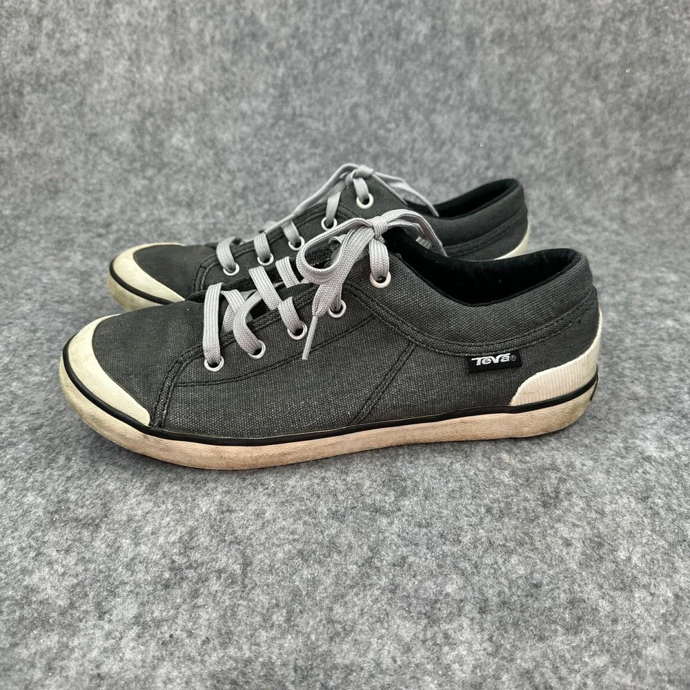 Teva Freewheel Mens 9 Charcoal Grey Canvas Low Top Sneakers 1004217